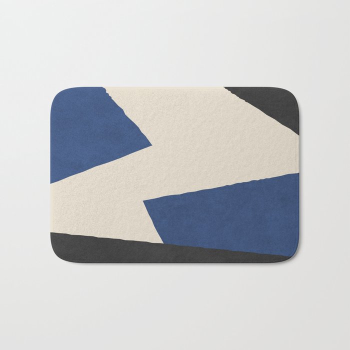 Graphic Edge Shapes - Bleu Navy Bath Mat Gallery Image 1