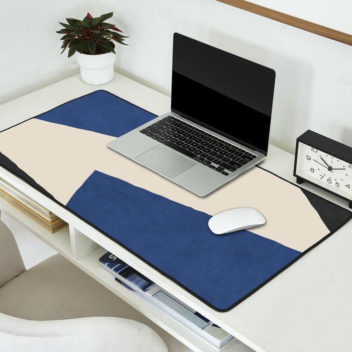 Graphic Edge Shapes - Bleu Navy Desk Mat Gallery Image 2