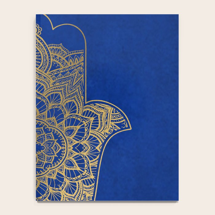 golden hamsa fatma hand and mandala on classic blue Notebook Gallery Image 4