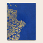 golden hamsa fatma hand and mandala on classic blue Notebook Gallery Image 4