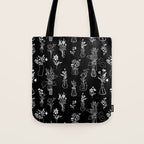 Wildflowers and vases in dark background Tote Bag Gallery Image 1
