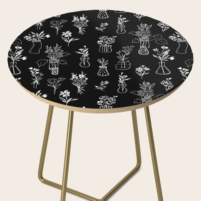 Wildflowers and vases in dark background Side Table Gallery Image 2