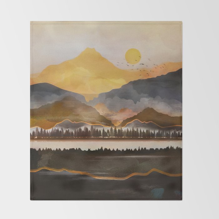 Pure Wilderness at Dusk Throw Blanket Gallery Image 2