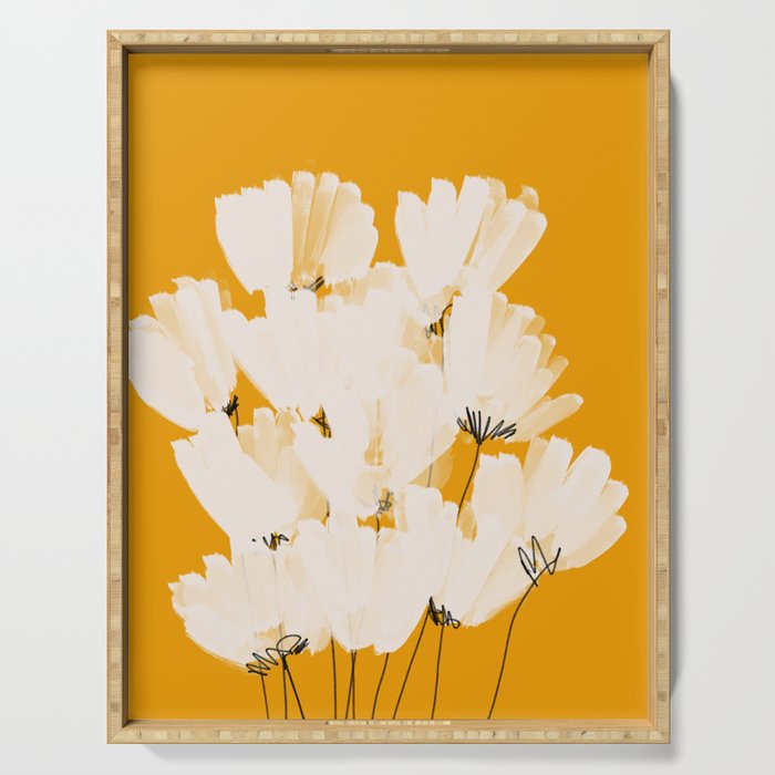Flowers In Tangerine Serving Tray Gallery Image 1