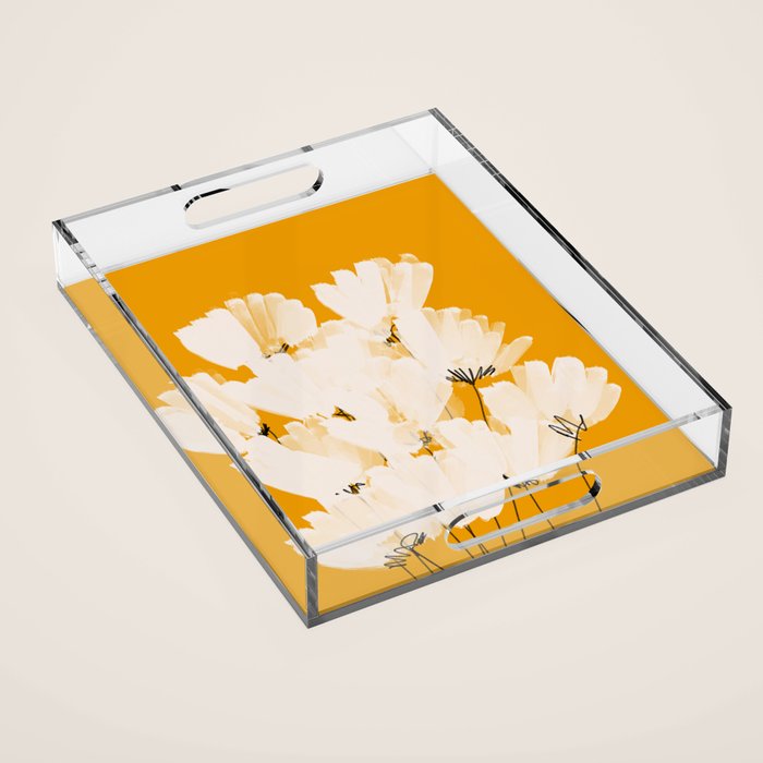 Flowers In Tangerine Acrylic Tray Gallery Image 1