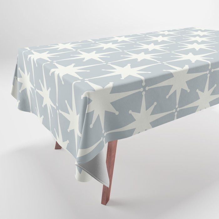 Midcentury Modern Atomic Starburst Pattern in Gray Tablecloth Gallery Image 1