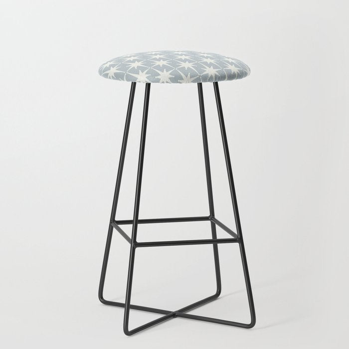 Midcentury Modern Atomic Starburst Pattern in Gray Stool Gallery Image 1