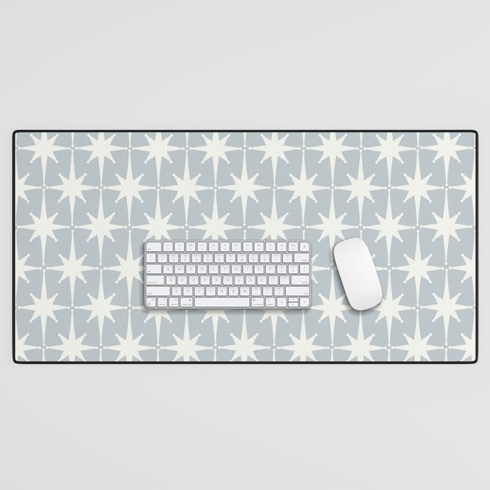 Midcentury Modern Atomic Starburst Pattern in Gray Desk Mat Gallery Image 1