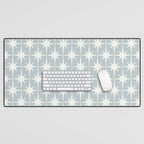 Midcentury Modern Atomic Starburst Pattern in Gray Desk Mat Gallery Image 1