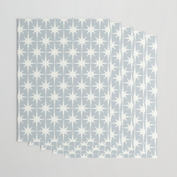 Midcentury Modern Atomic Starburst Pattern in Gray Wrapping Paper Gallery Image 3