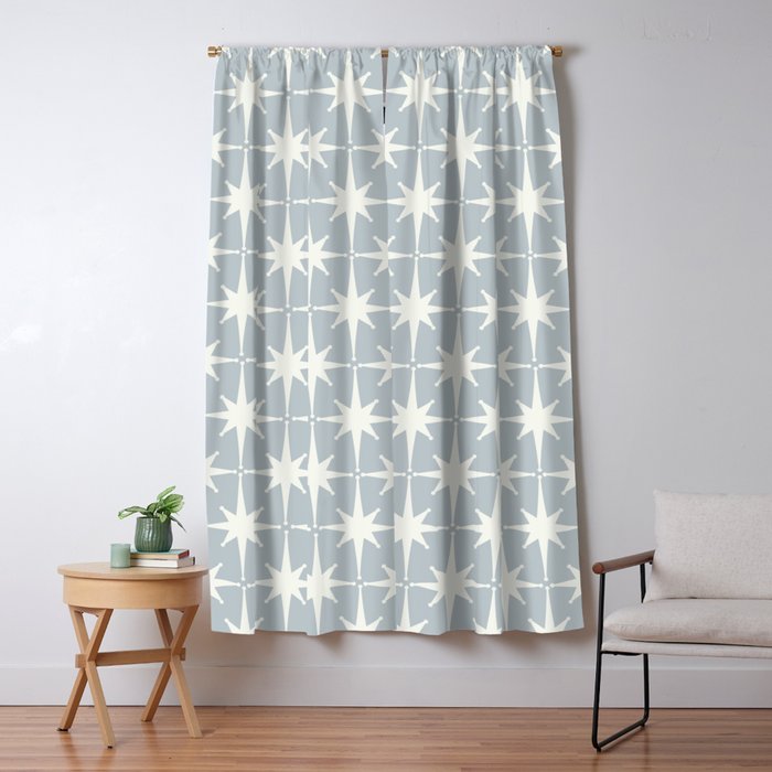 Midcentury Modern Atomic Starburst Pattern in Gray Window Curtain Gallery Image 5