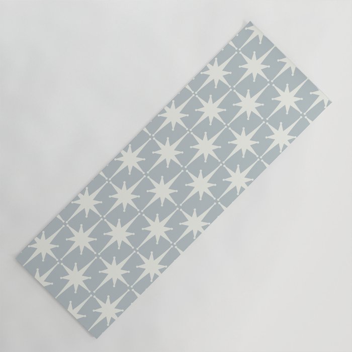 Midcentury Modern Atomic Starburst Pattern in Gray Yoga Mat Gallery Image 1