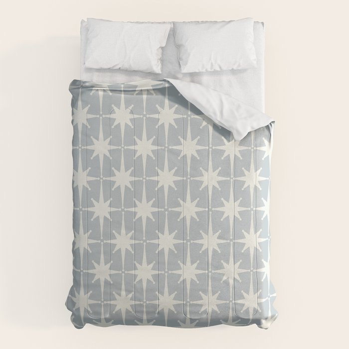 Midcentury Modern Atomic Starburst Pattern in Gray Comforter Gallery Image 6