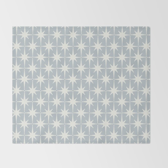 Midcentury Modern Atomic Starburst Pattern in Gray Throw Blanket Gallery Image 2