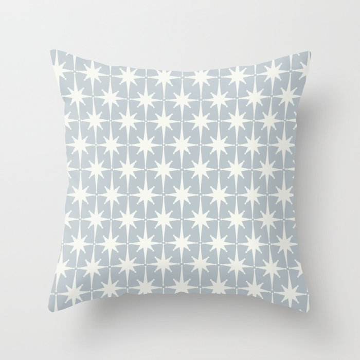 Midcentury Modern Atomic Starburst Pattern in Gray Throw Pillow Gallery Image 6