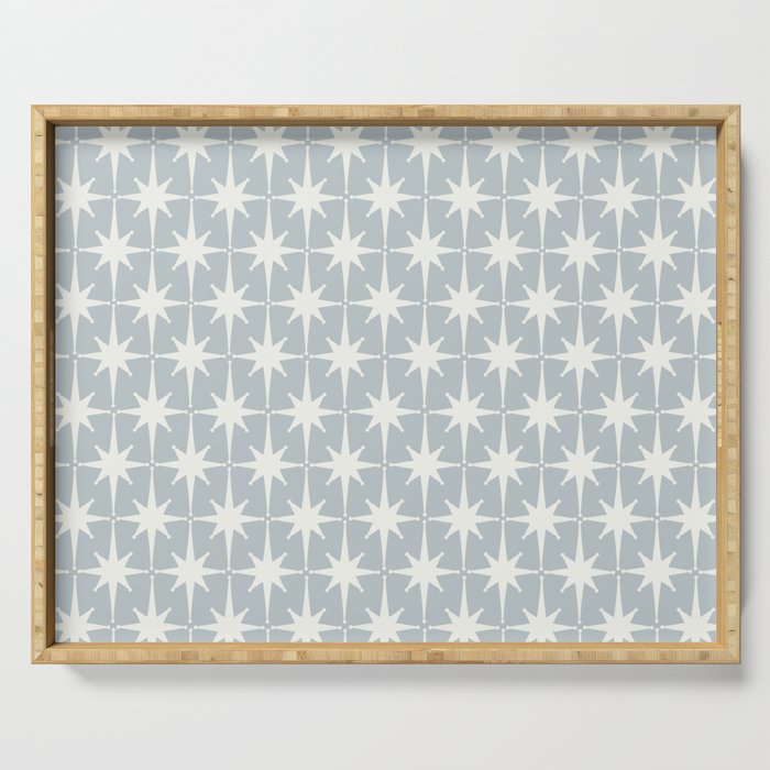 Midcentury Modern Atomic Starburst Pattern in Gray Serving Tray Gallery Image 1