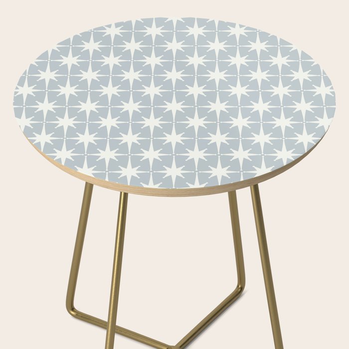 Midcentury Modern Atomic Starburst Pattern in Gray Side Table Gallery Image 2