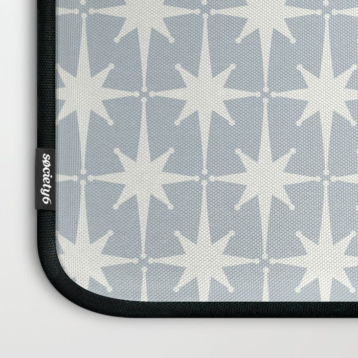 Midcentury Modern Atomic Starburst Pattern in Gray Laptop Sleeve Gallery Image 3