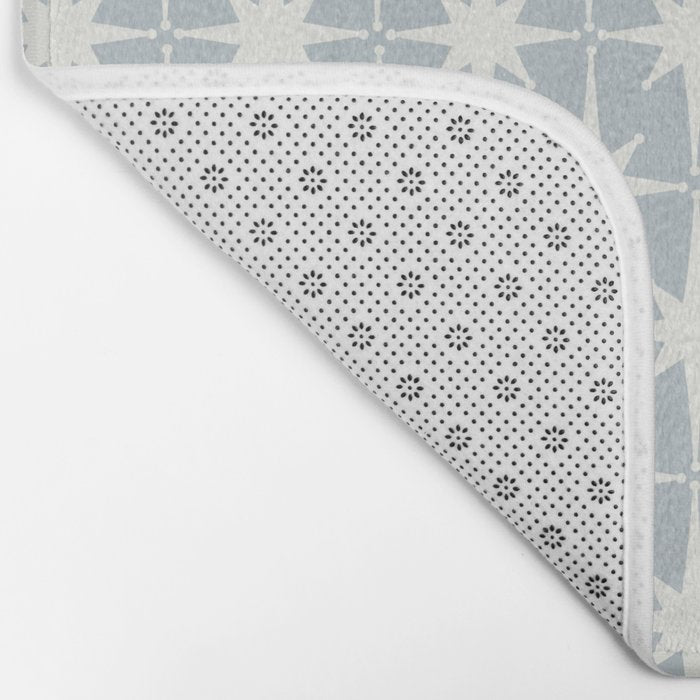 Midcentury Modern Atomic Starburst Pattern in Gray Bath Mat Gallery Image 2