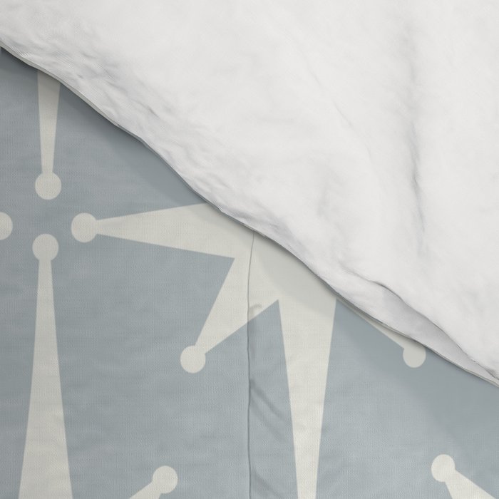 Midcentury Modern Atomic Starburst Pattern in Gray Comforter Gallery Image 4
