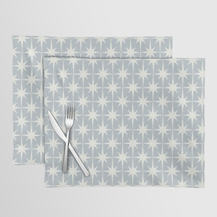 Midcentury Modern Atomic Starburst Pattern in Gray Placemat Gallery Image 1