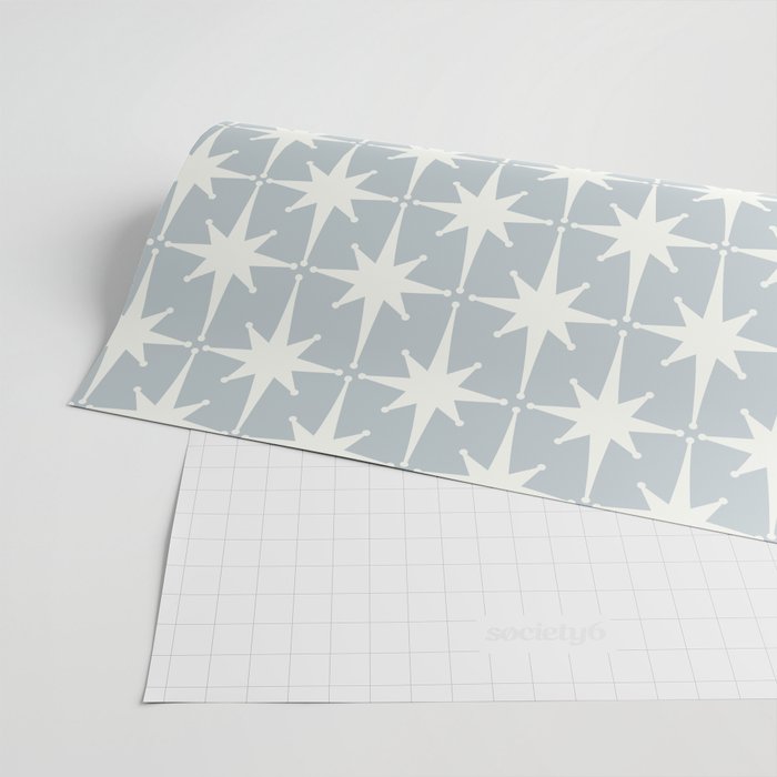 Midcentury Modern Atomic Starburst Pattern in Gray Wrapping Paper Gallery Image 2
