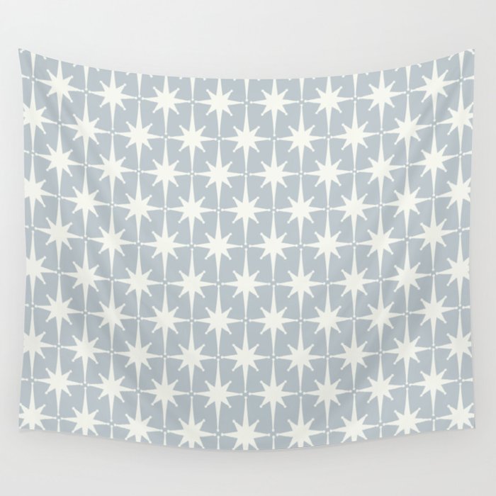 Midcentury Modern Atomic Starburst Pattern in Gray Wall Tapestry Gallery Image 4