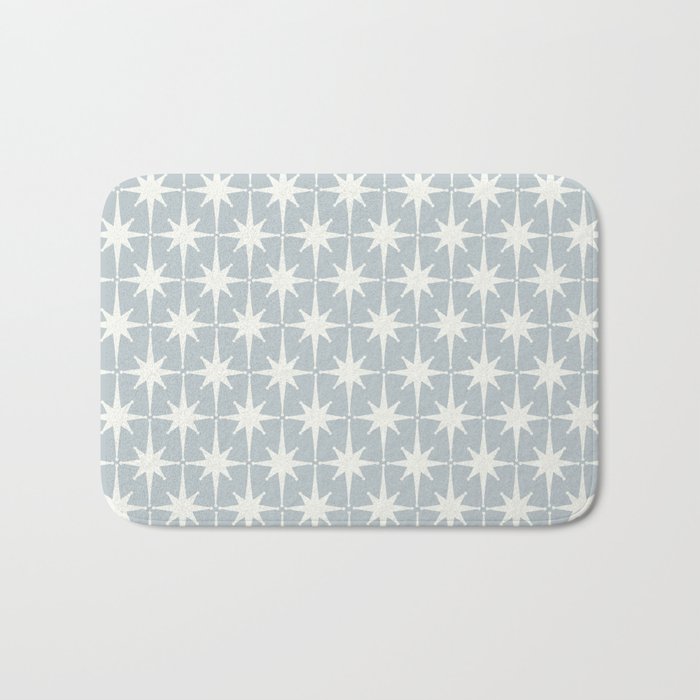 Midcentury Modern Atomic Starburst Pattern in Gray Bath Mat Gallery Image 1