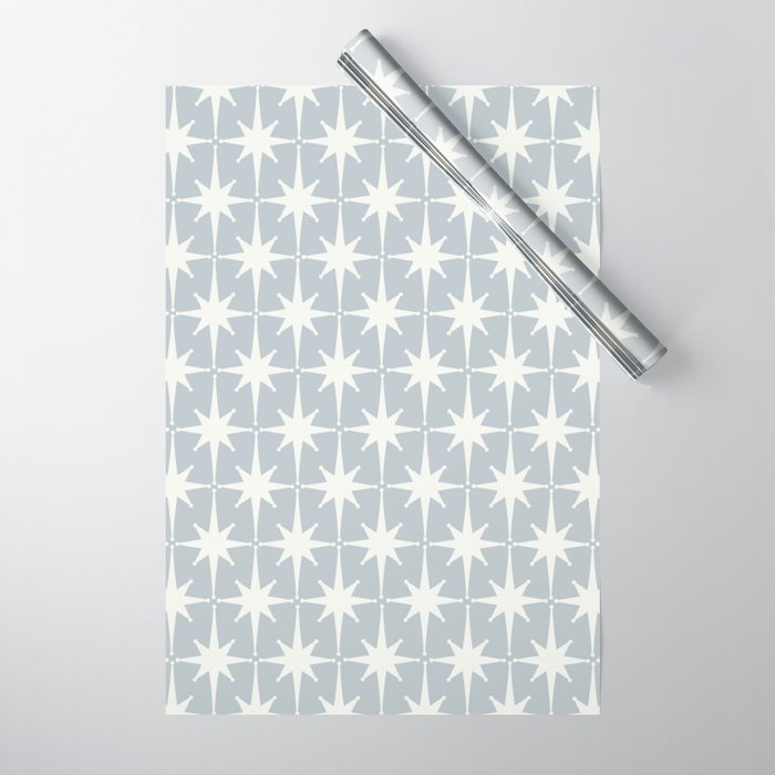Midcentury Modern Atomic Starburst Pattern in Gray Wrapping Paper Gallery Image 1
