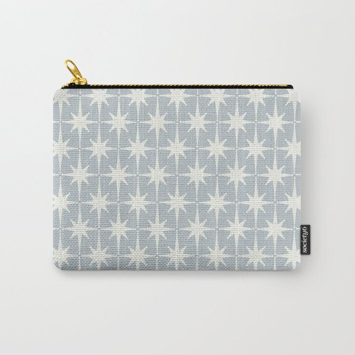 Midcentury Modern Atomic Starburst Pattern in Gray Carry All Pouch Gallery Image 1