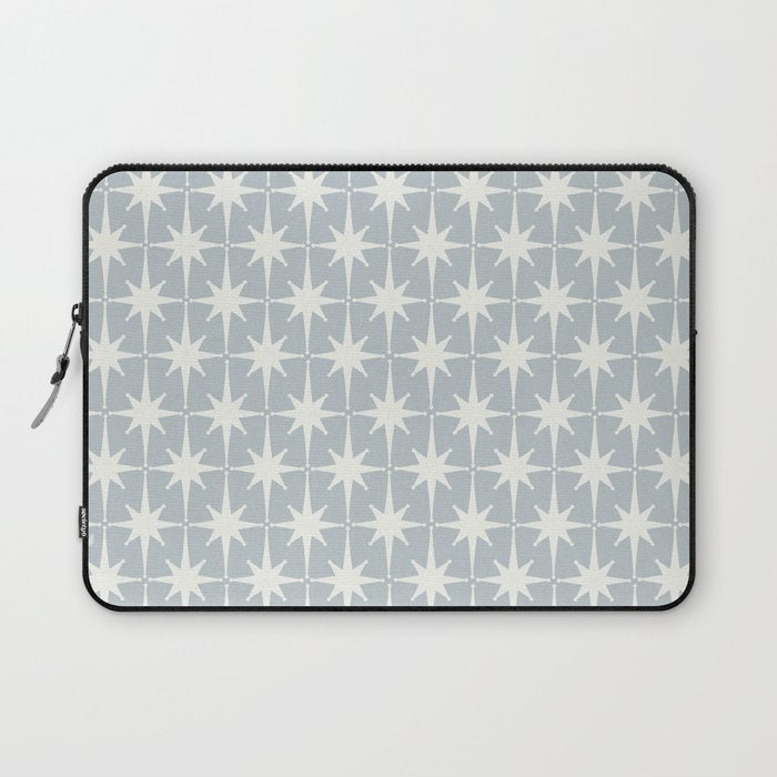 Midcentury Modern Atomic Starburst Pattern in Gray Laptop Sleeve Gallery Image 1