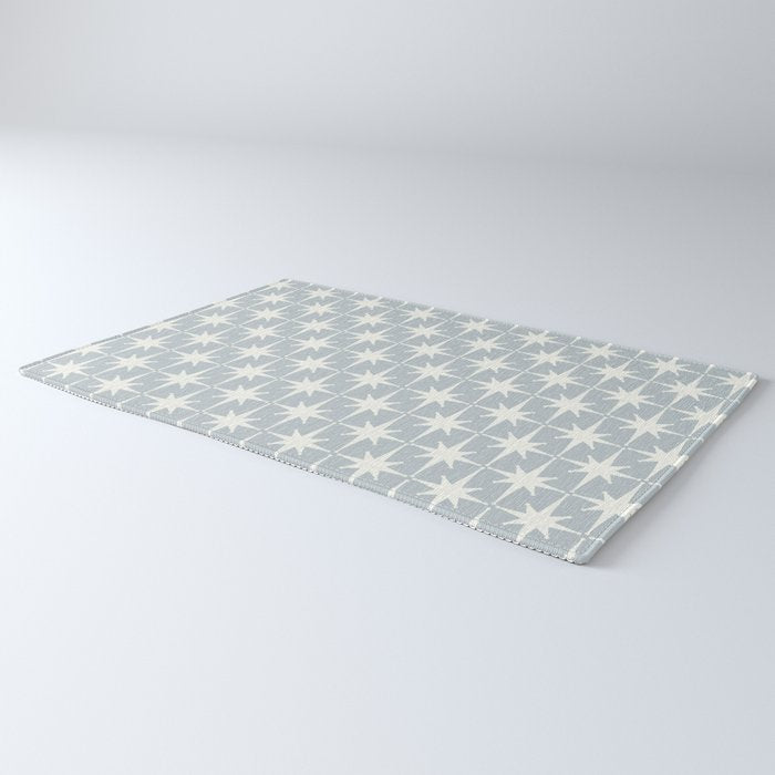 Midcentury Modern Atomic Starburst Pattern in Gray Rug Gallery Image 3