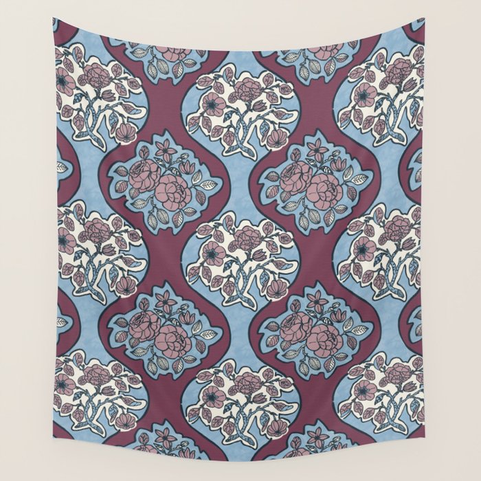 Antique Floral Beauty PB Wall Tapestry Gallery Image 1