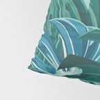 Tropical Monstera Palm Leaves on Teal Pillow Sham Gallery Image 4
