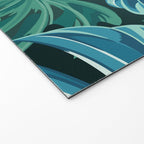 Tropical Monstera Palm Leaves on Teal Welcome Mat Gallery Image 2
