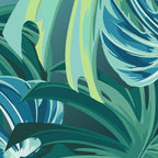 Tropical Monstera Palm Leaves on Teal Coffee Mug Gallery Image 2