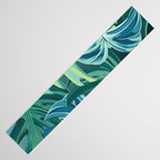 Tropical Monstera Palm Leaves on Teal Table Runner Gallery Image 3