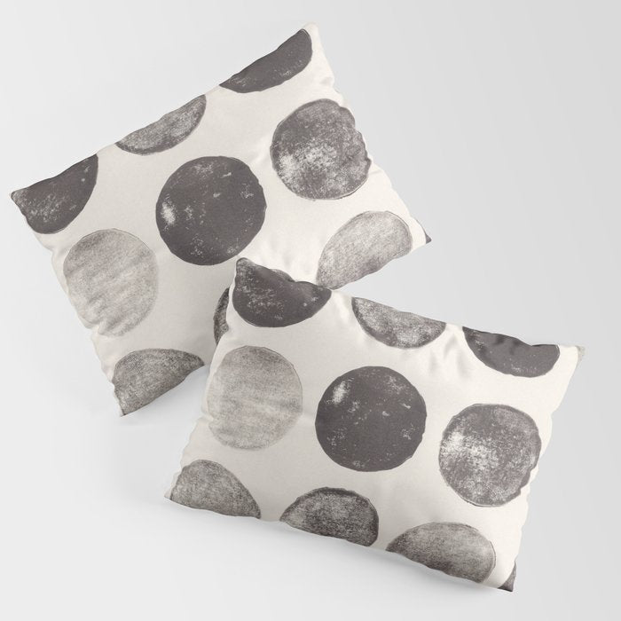 Linocut Circle Pattern Pillow Sham Gallery Image 1