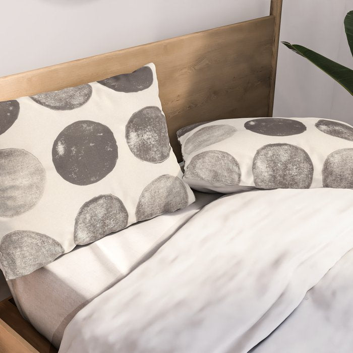Linocut Circle Pattern Pillow Sham Gallery Image 2