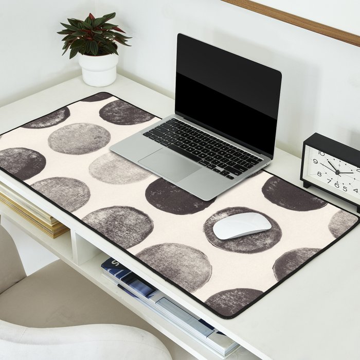 Linocut Circle Pattern Desk Mat Gallery Image 2