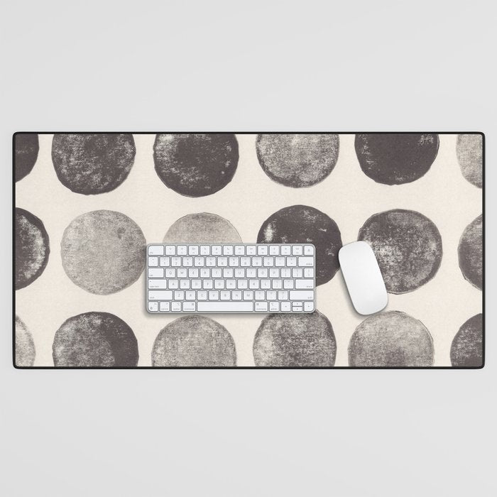 Linocut Circle Pattern Desk Mat Gallery Image 1