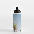 Palmtrees in Barcelona Europe | Blue Sky, Green Palm Trees Tropical vibe Water Bottle Gallery Image 2