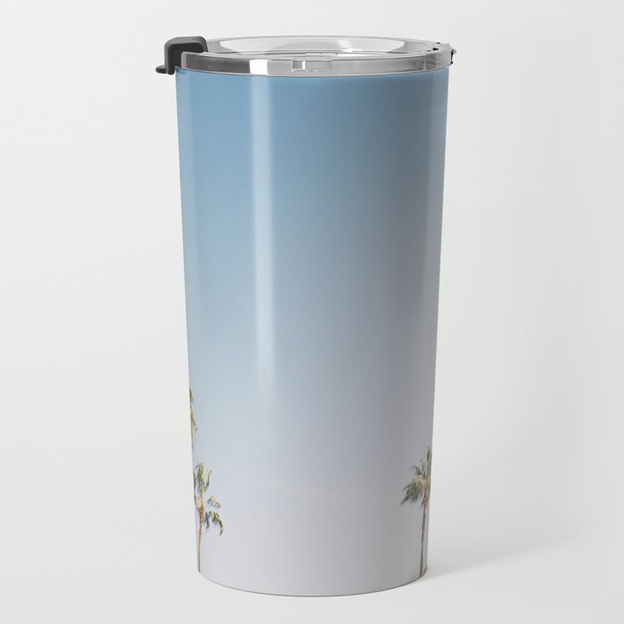 Palmtrees in Barcelona Europe | Blue Sky, Green Palm Trees Tropical vibe Travel Mug Gallery Image 3