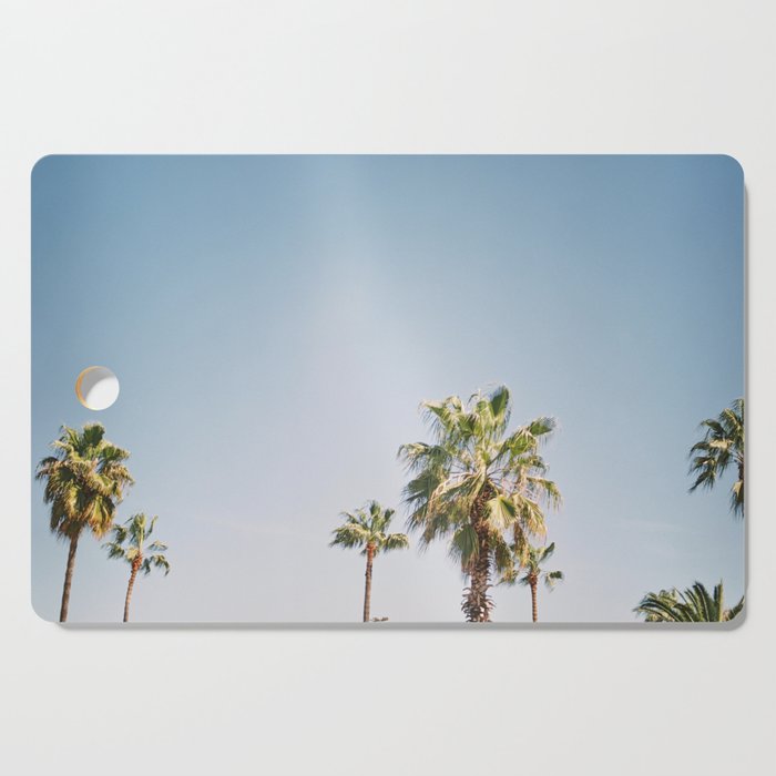 Palmtrees in Barcelona Europe | Blue Sky, Green Palm Trees Tropical vibe Cutting Board Gallery Image 1