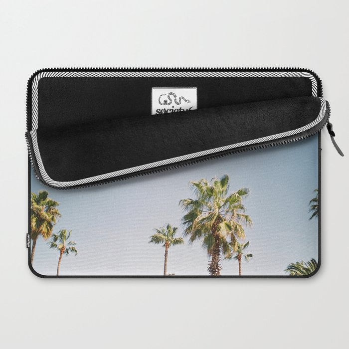 Palmtrees in Barcelona Europe | Blue Sky, Green Palm Trees Tropical vibe Laptop Sleeve Gallery Image 2