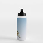 Palmtrees in Barcelona Europe | Blue Sky, Green Palm Trees Tropical vibe Water Bottle Gallery Image 3