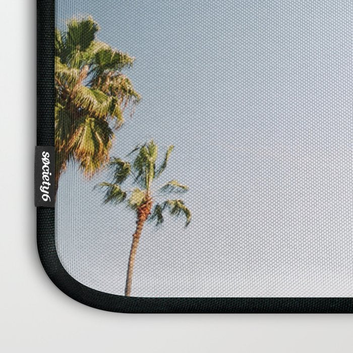 Palmtrees in Barcelona Europe | Blue Sky, Green Palm Trees Tropical vibe Laptop Sleeve Gallery Image 3