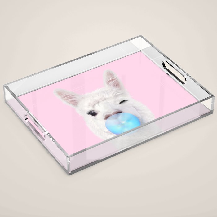 BUBBLEGUM LLAMA Acrylic Tray Gallery Image 1