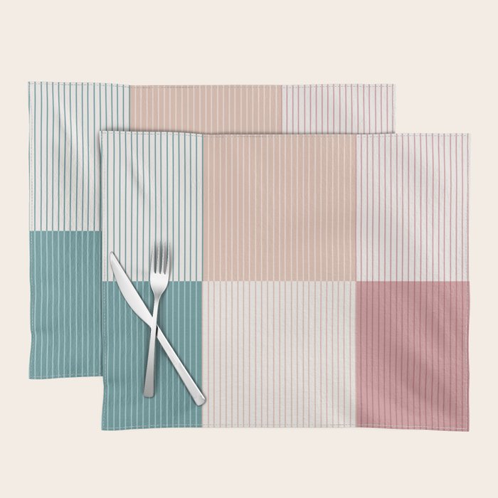 Color Block Line Pattern XIII Placemat Gallery Image 1