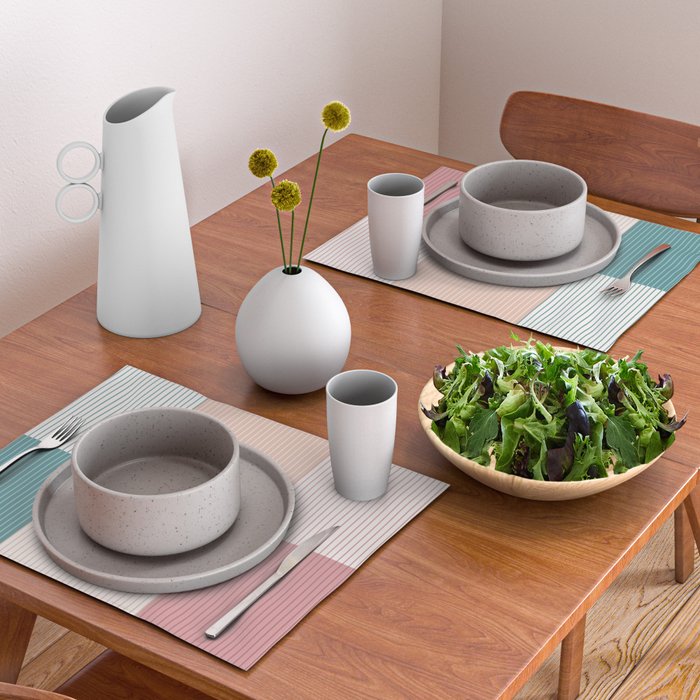 Color Block Line Pattern XIII Placemat Gallery Image 2
